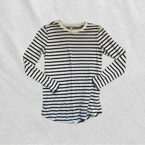 BP Black and White Striped Long Sleeve Top